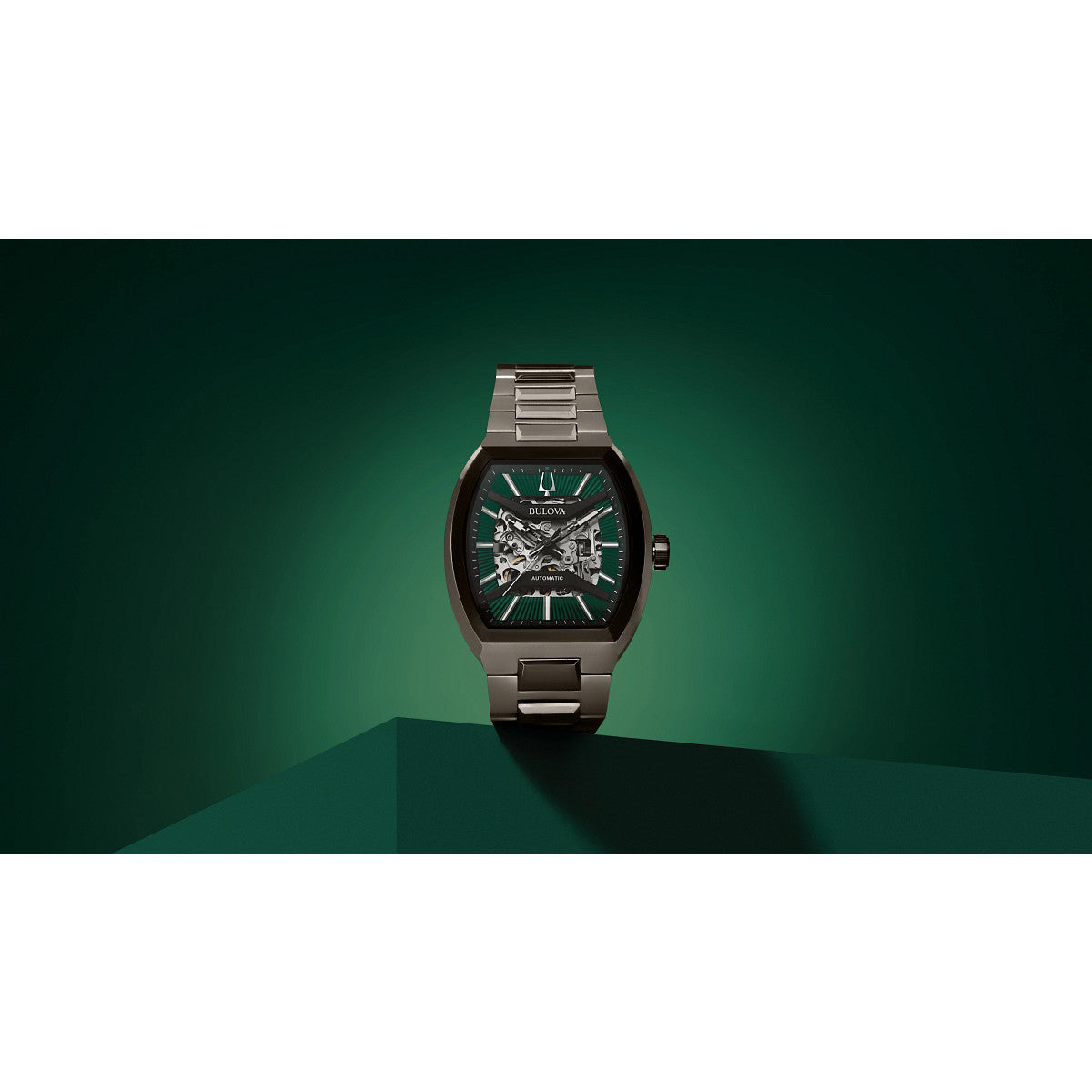 Bulova Maquina 98A321, 40mm black dial stainless steel, Mens