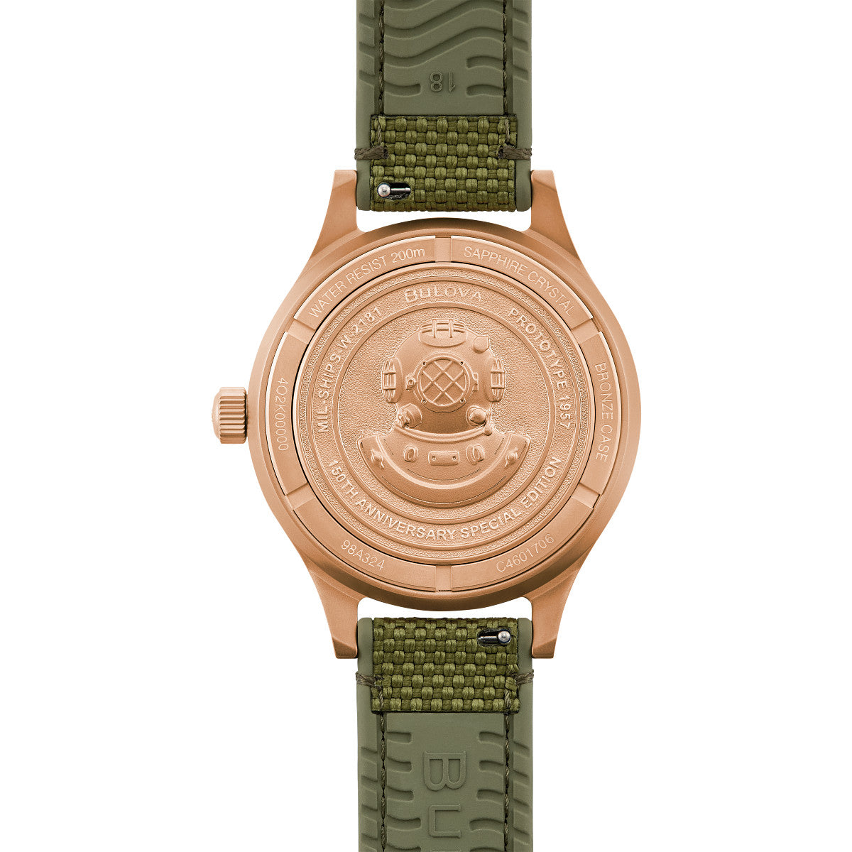 Bulova Archive 98A324, 18mm green dial bronze #cusn8, Mens