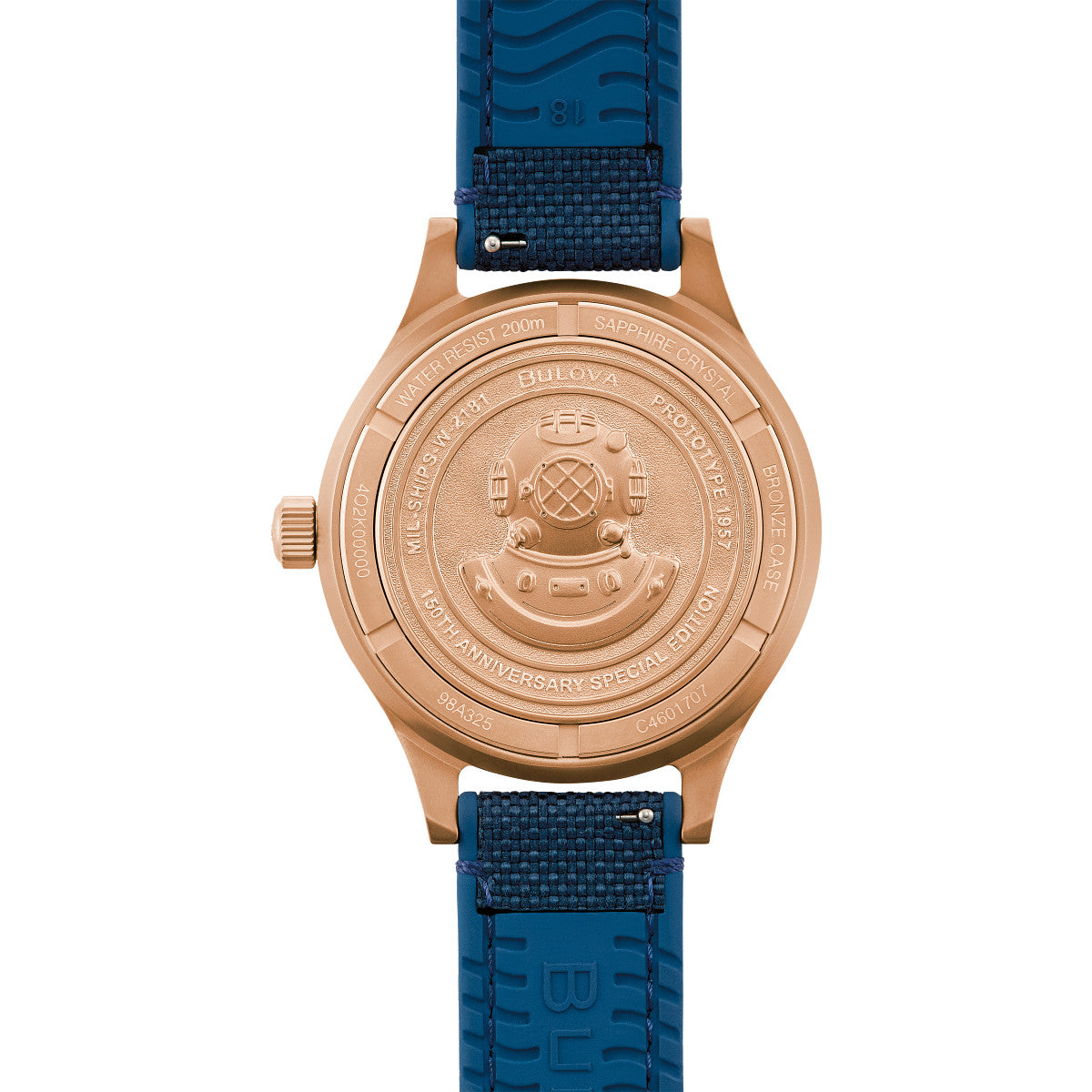 Bulova Archive 98A325, 18mm blue dial bronze #cusn8, Mens