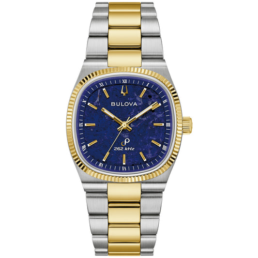 Bulova Super Seville 98A337, 35mm blue dial stainless steel, Mens