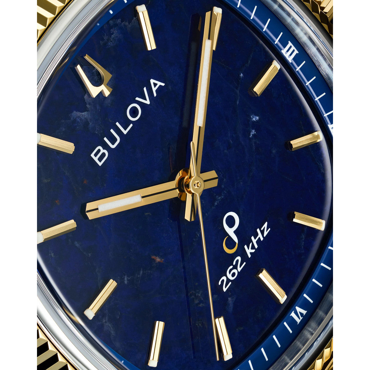 Bulova Super Seville 98A337, 35mm blue dial stainless steel, Mens