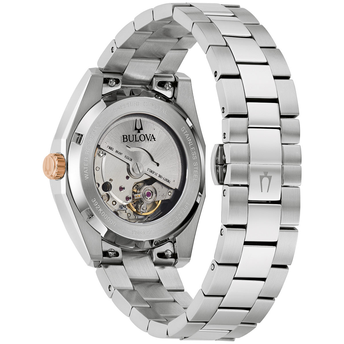Bulova Surveyor 98B422, 39mm burgundy dial stainless steel, Mens
