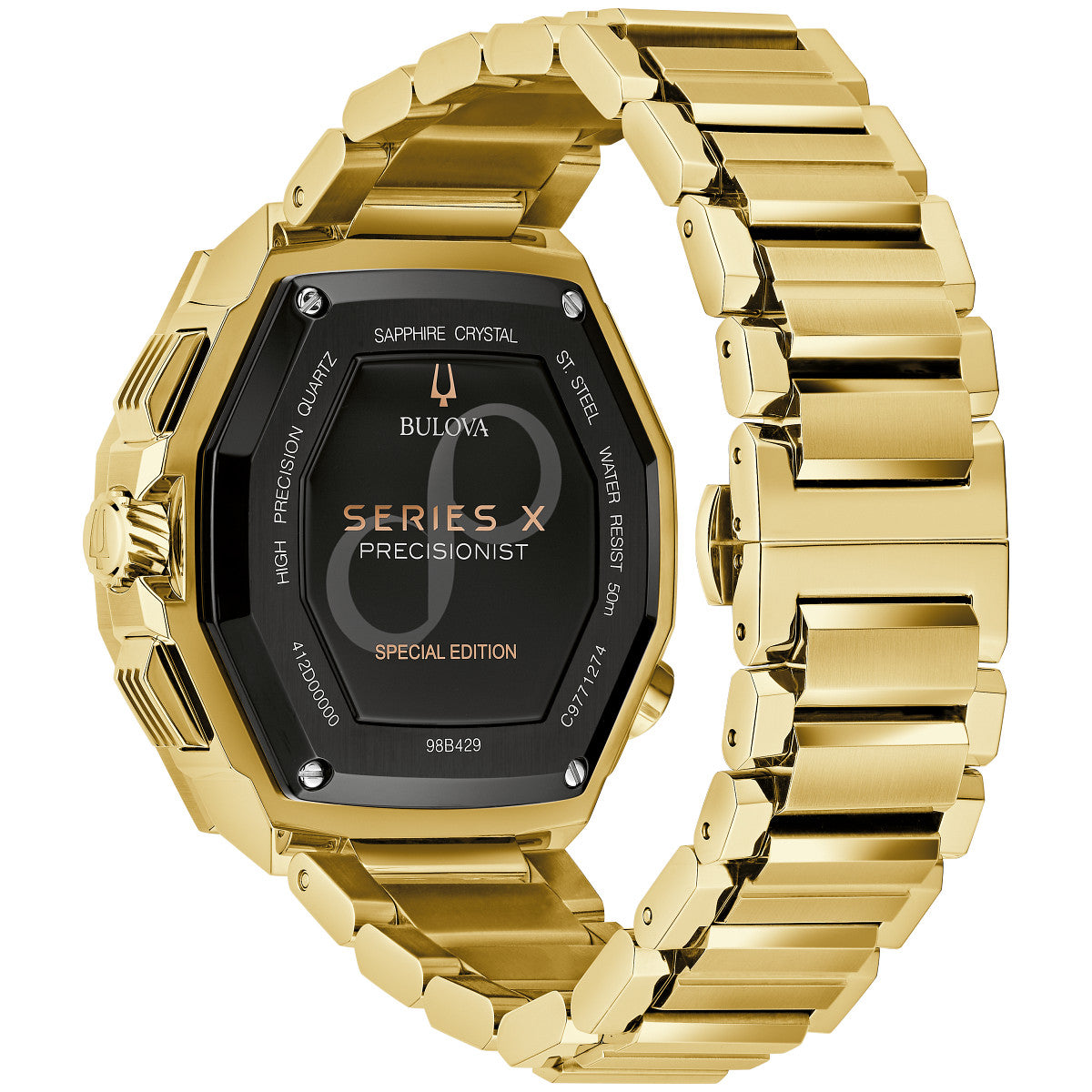 Bulova Series X SE 98B429, 44.5mm black dial stainless steel, Mens
