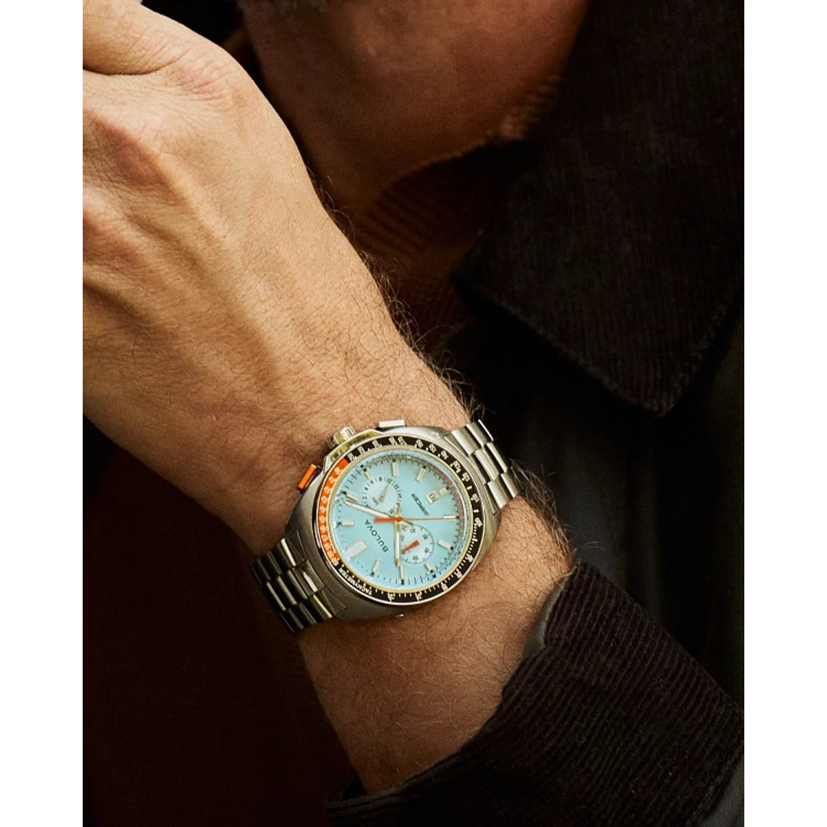 Bulova Racing 98B432, 42mm blue dial stainless steel, Mens