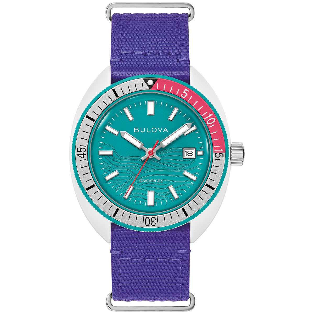 Bulova Oceanographer 98B447, 41mm teal dial hybrid-ceramic, Mens