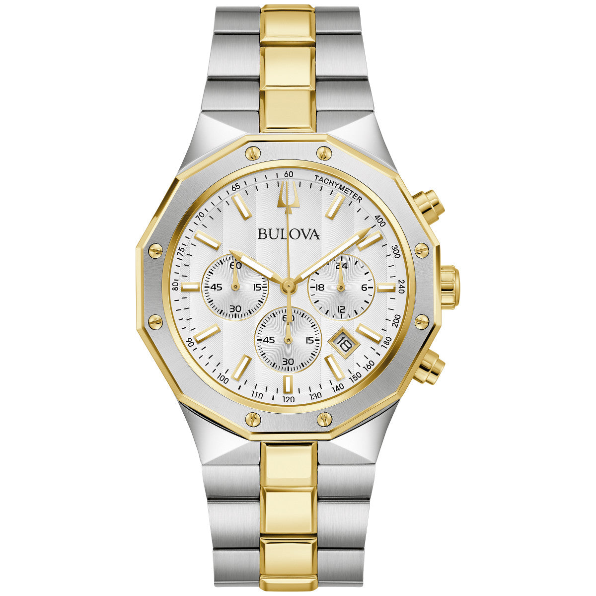 Bulova Prestige 98B450, 40mm silver dial stainless steel, Mens
