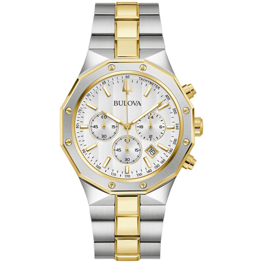 Bulova Prestige 98B450, 40mm silver dial stainless steel, Mens