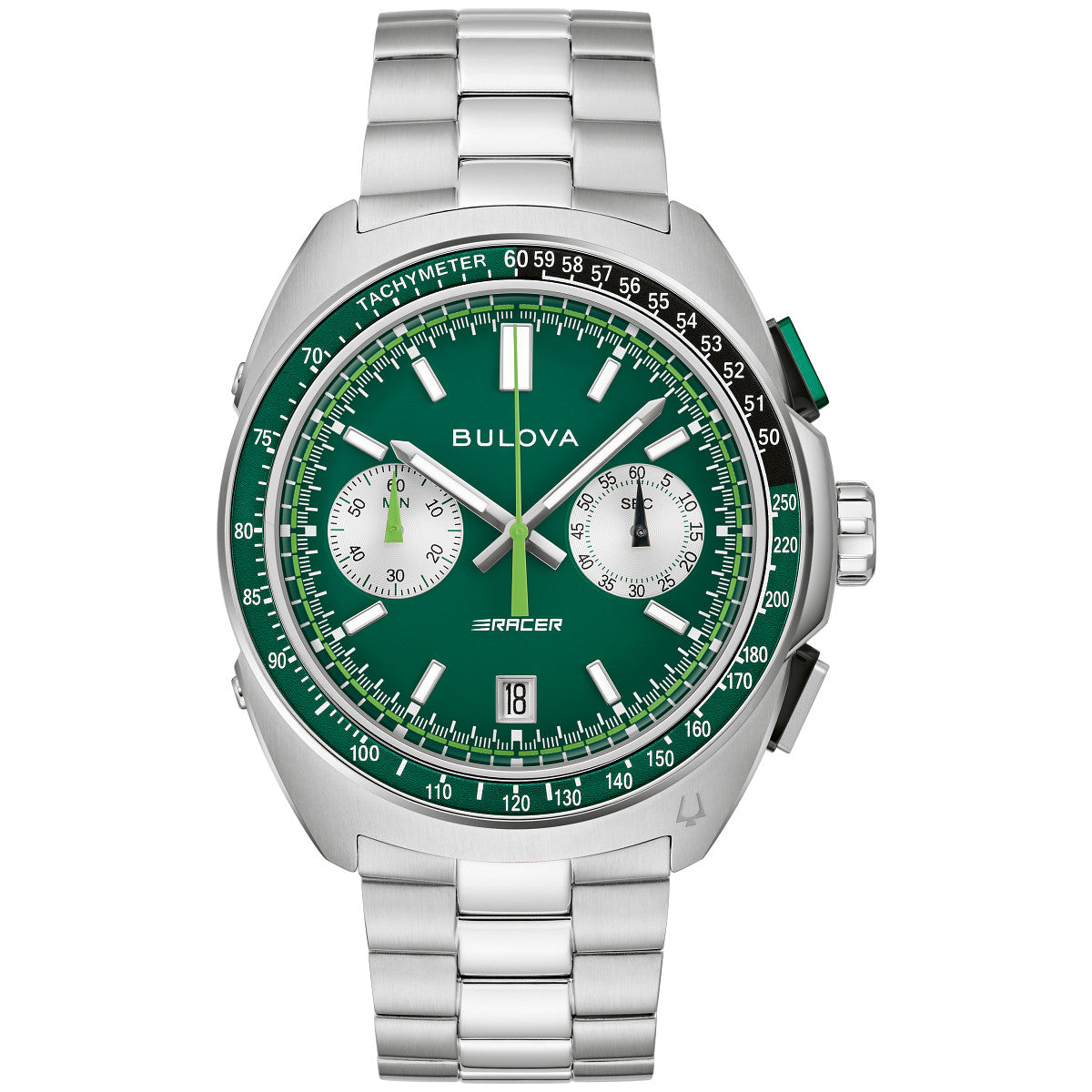 Bulova Racing 98B468, 42mm green dial stainless steel, Mens