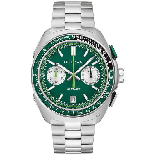 Bulova Racing 98B468, 42mm green dial stainless steel, Mens