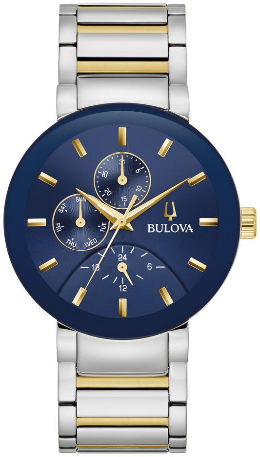 Bulova Futuro 98C148, blue dial stainless steel, Mens