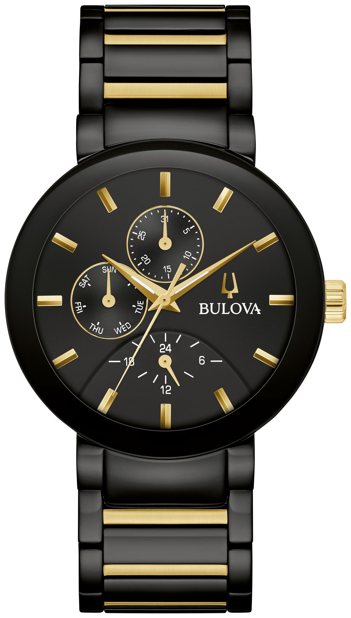 Bulova Futuro 98C149, black dial stainless steel, Mens
