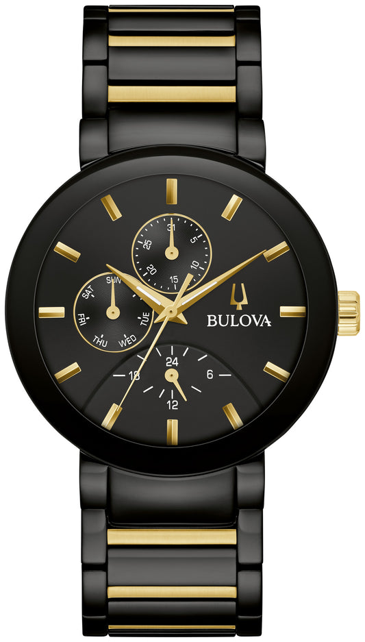 Bulova Futuro 98C149, black dial stainless steel, Mens