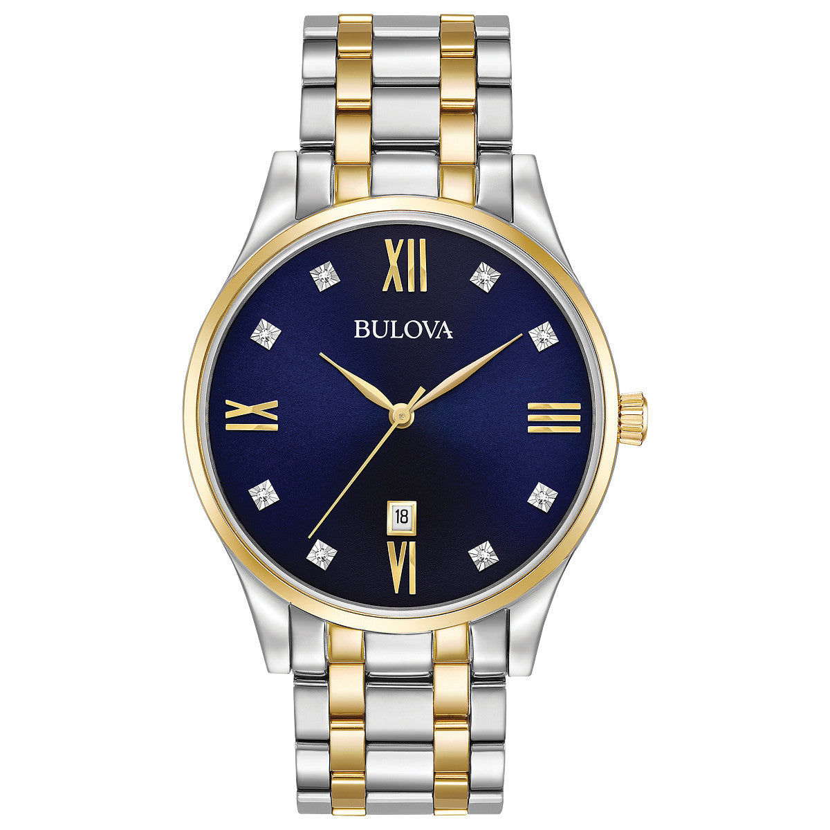Bulova Sutton 98D130, 40mm blue dial stainless steel, Mens