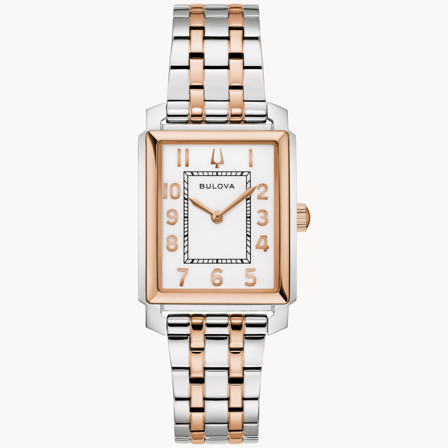 Bulova Sutton Ladies ss White Face Rectangle 98L328