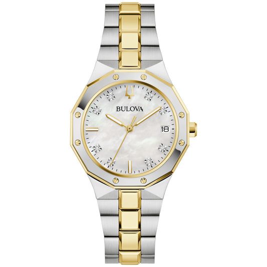 Bulova Prestige 98P234, 32mm mother-of-pearl dial stainless steel, Ladies