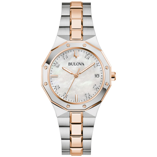 Bulova Prestige 98P235, 32mm mother-of-pearl dial stainless steel, Ladies