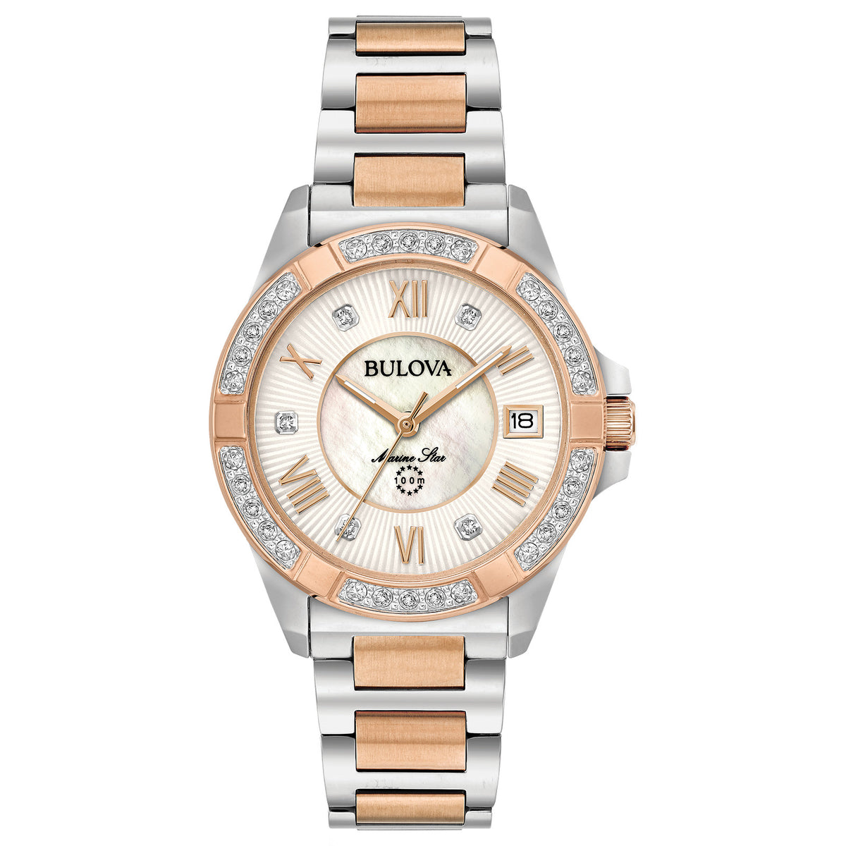 Bulova Ladies Marine Star Rose tone with Diamond dial 98R234 98R234
