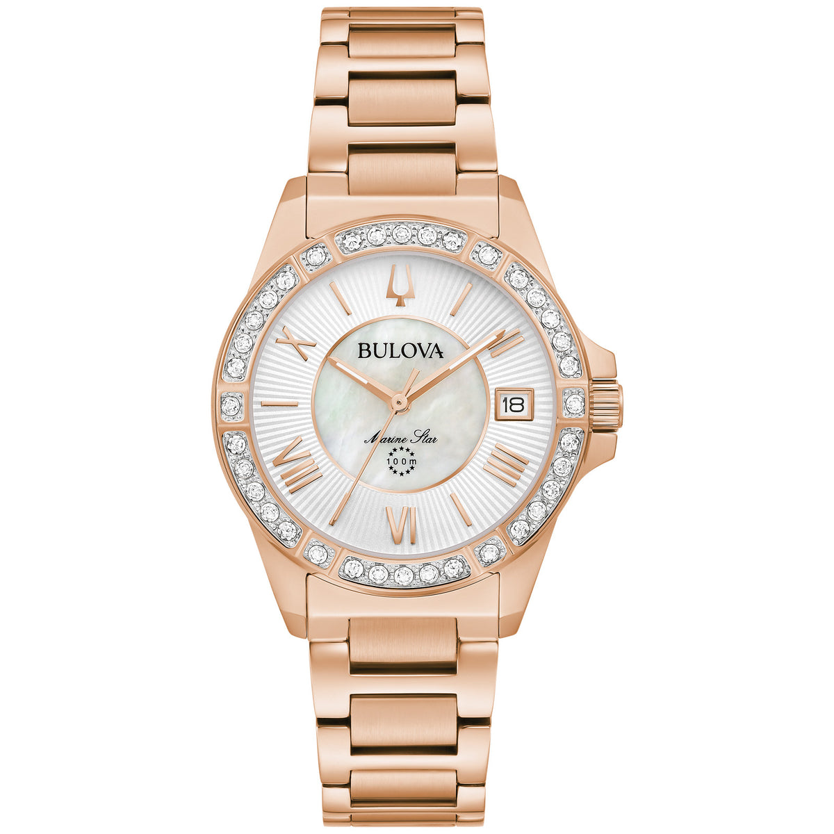 Bulova White Dial Stainless Steel Bracelet Marine Star 98R295 98R295