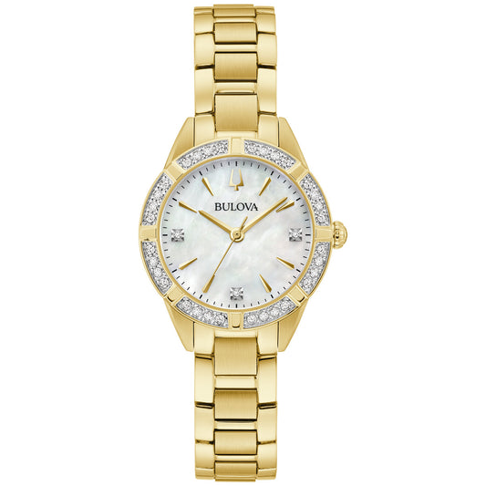 Bulova Sutton 98R297, 28mm mother-of-pearl dial stainless steel, Ladies