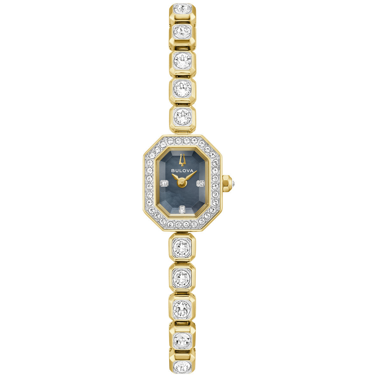Bulova Box Set BUL Crystal 98X143, 15mm mother-of-pearl dial stainless steel, Ladies