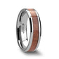KODIAK Tungsten Wedding Band with Bevels and Rosewood Inlay - 4mm - 12mm - 6mm