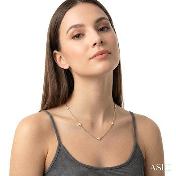1 Ctw Round Cut Diamond Fashion Necklace in 14K Yellow Gold