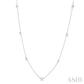 1/3 Ctw Round Cut Diamond Station Necklace in 14K White Gold