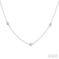 1/3 Ctw Round Cut Diamond Station Necklace in 14K White Gold