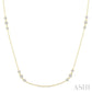 1 Ctw Three Stone Bezel Set Round Cut Diamond Station Necklace in 14K Yellow Gold