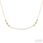 1 Ctw Three Stone Bezel Set Round Cut Diamond Station Necklace in 14K Yellow Gold