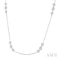 2 Ctw Three Stone Bezel Set Round Cut Diamond Station Necklace in 14K White Gold