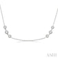 2 Ctw Three Stone Bezel Set Round Cut Diamond Station Necklace in 14K White Gold