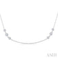 3/4 Ctw Three Stone Bezel Set Round Cut Diamond Station Necklace in 14K White Gold