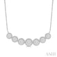 1 1/5 Ctw Circular Mount Lovebright Round Cut Diamond Necklace in 14K White Gold
