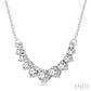3/4 Ctw Graduated Diamond Smile Necklace in 14K White Gold