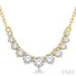 3/4 Ctw Graduated Diamond Smile Necklace in 14K Yellow Gold