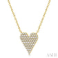1/4 Ctw Heart Charm Round Cut Diamond Fashion Pendant With Chain in 10K Yellow Gold