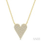 1/4 Ctw Heart Charm Round Cut Diamond Fashion Pendant With Chain in 10K Yellow Gold