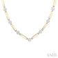 1 1/3 Ctw Lovebright Round Cut Diamond Paperclip Necklace in 14K Yellow and White Gold