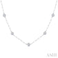 1 1/2 Ctw Bezel Set Round Cut Diamond Paperclip Station Necklace in 14K White Gold