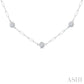 1 1/2 Ctw Bezel Set Round Cut Diamond Paperclip Station Necklace in 14K White Gold