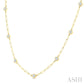 1 Ctw Bezel Set Round Cut Diamond Paperclip Station Necklace in 14K Yellow Gold