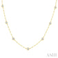 1 Ctw Bezel Set Round Cut Diamond Paperclip Station Necklace in 14K Yellow Gold
