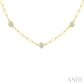 1 Ctw Bezel Set Round Cut Diamond Paperclip Station Necklace in 14K Yellow Gold