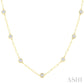 2 Ctw Bezel Set Round Cut Diamond Paperclip Station Necklace in 14K Yellow Gold