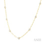 3/4 Ctw Bezel Set Round Cut Diamond Paperclip Station Necklace in 14K Yellow Gold