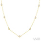 3/4 Ctw Bezel Set Round Cut Diamond Paperclip Station Necklace in 14K Yellow Gold