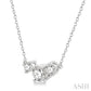 1/2 Ctw Three Stone Round Cut Diamond Past Present and Future Necklace in 14K White Gold