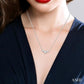 1/2 Ctw Three Stone Round Cut Diamond Past Present and Future Necklace in 14K White Gold