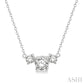 1/2 Ctw Three Stone Round Cut Diamond Past Present and Future Necklace in 14K White Gold
